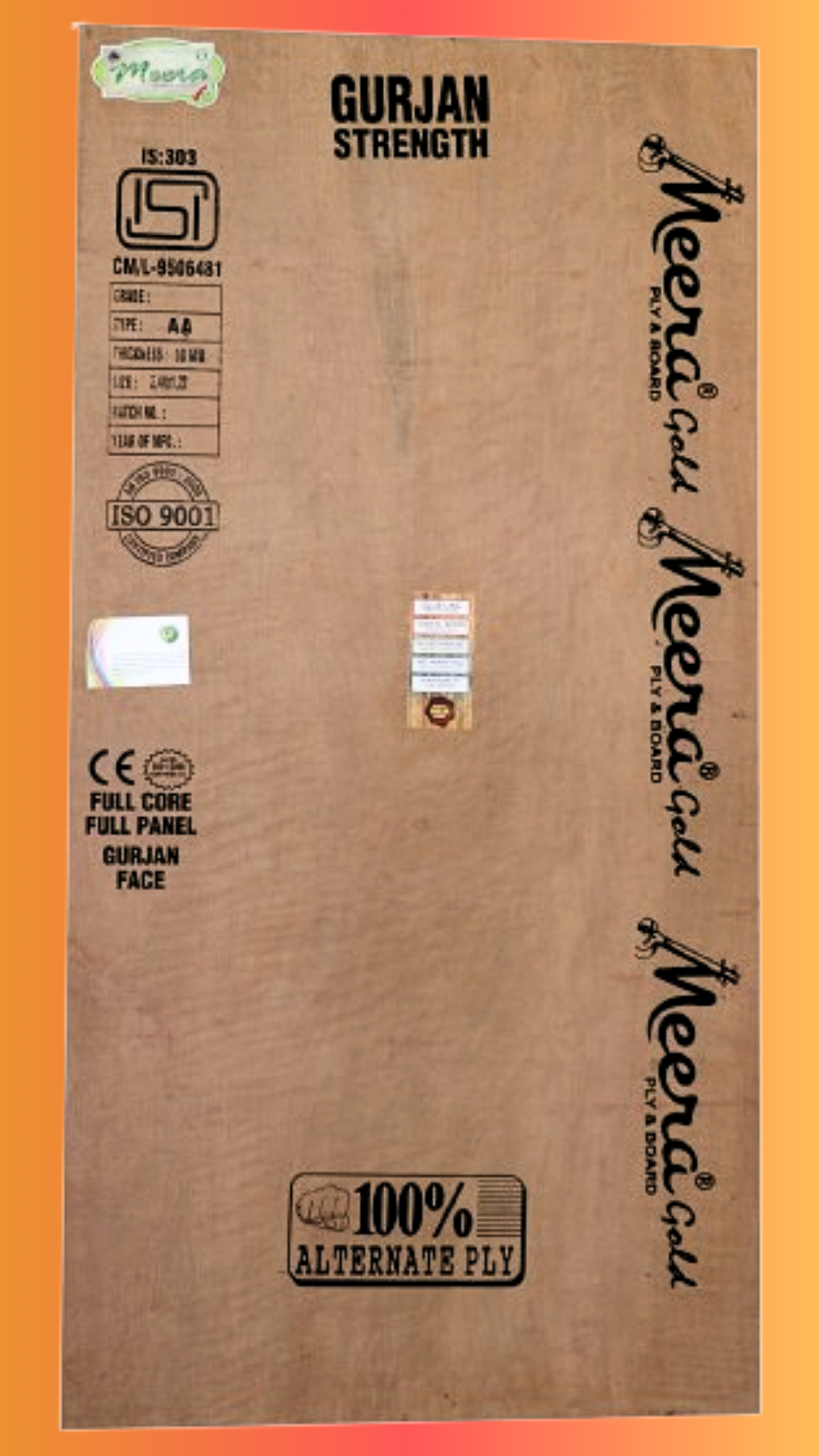 Aditya Plywood premium quality board with smooth finish and wood grain texture